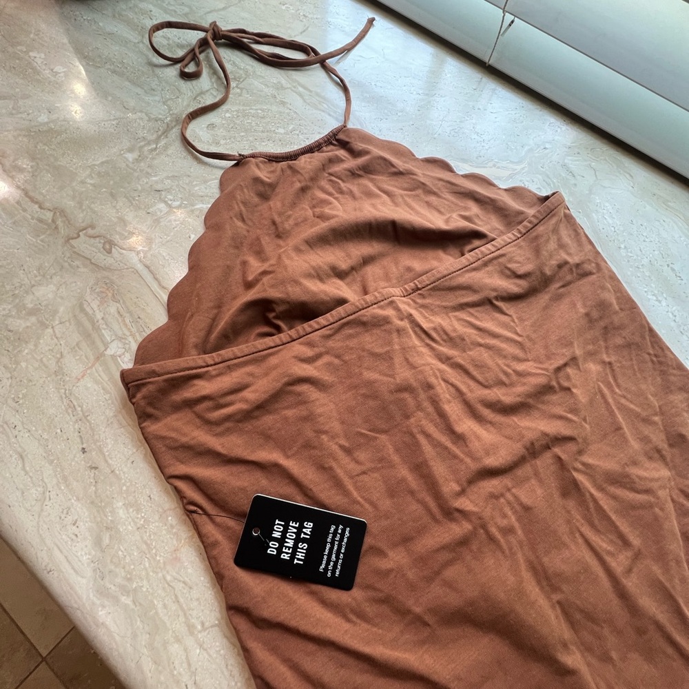 Express Cinnamon Halter bodysuit